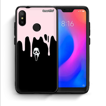 Θήκη Xiaomi Mi A2 Lite Melting Halloween Mask από τη Smartfits με σχέδιο στο πίσω μέρος και μαύρο περίβλημα | Xiaomi Mi A2 Lite Melting Halloween Mask case with colorful back and black bezels
