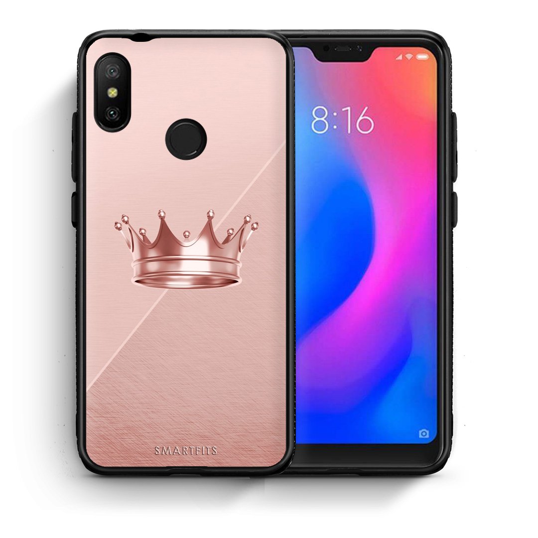 Θήκη Xiaomi Mi A2 Lite Crown Minimal από τη Smartfits με σχέδιο στο πίσω μέρος και μαύρο περίβλημα | Xiaomi Mi A2 Lite Crown Minimal case with colorful back and black bezels