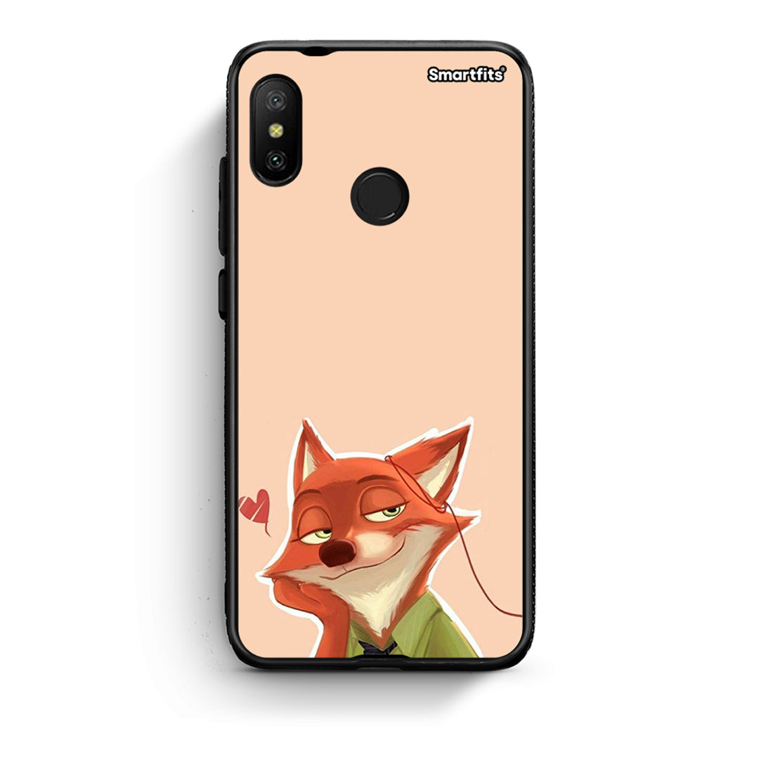 Xiaomi Mi A2 Lite Nick Wilde And Judy Hopps Love 1 θήκη από τη Smartfits με σχέδιο στο πίσω μέρος και μαύρο περίβλημα | Smartphone case with colorful back and black bezels by Smartfits