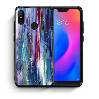 Θήκη Xiaomi Mi A2 Lite Winter Paint από τη Smartfits με σχέδιο στο πίσω μέρος και μαύρο περίβλημα | Xiaomi Mi A2 Lite Winter Paint case with colorful back and black bezels