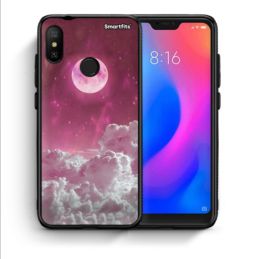 Θήκη Xiaomi Mi A2 Lite Pink Moon από τη Smartfits με σχέδιο στο πίσω μέρος και μαύρο περίβλημα | Xiaomi Mi A2 Lite Pink Moon case with colorful back and black bezels
