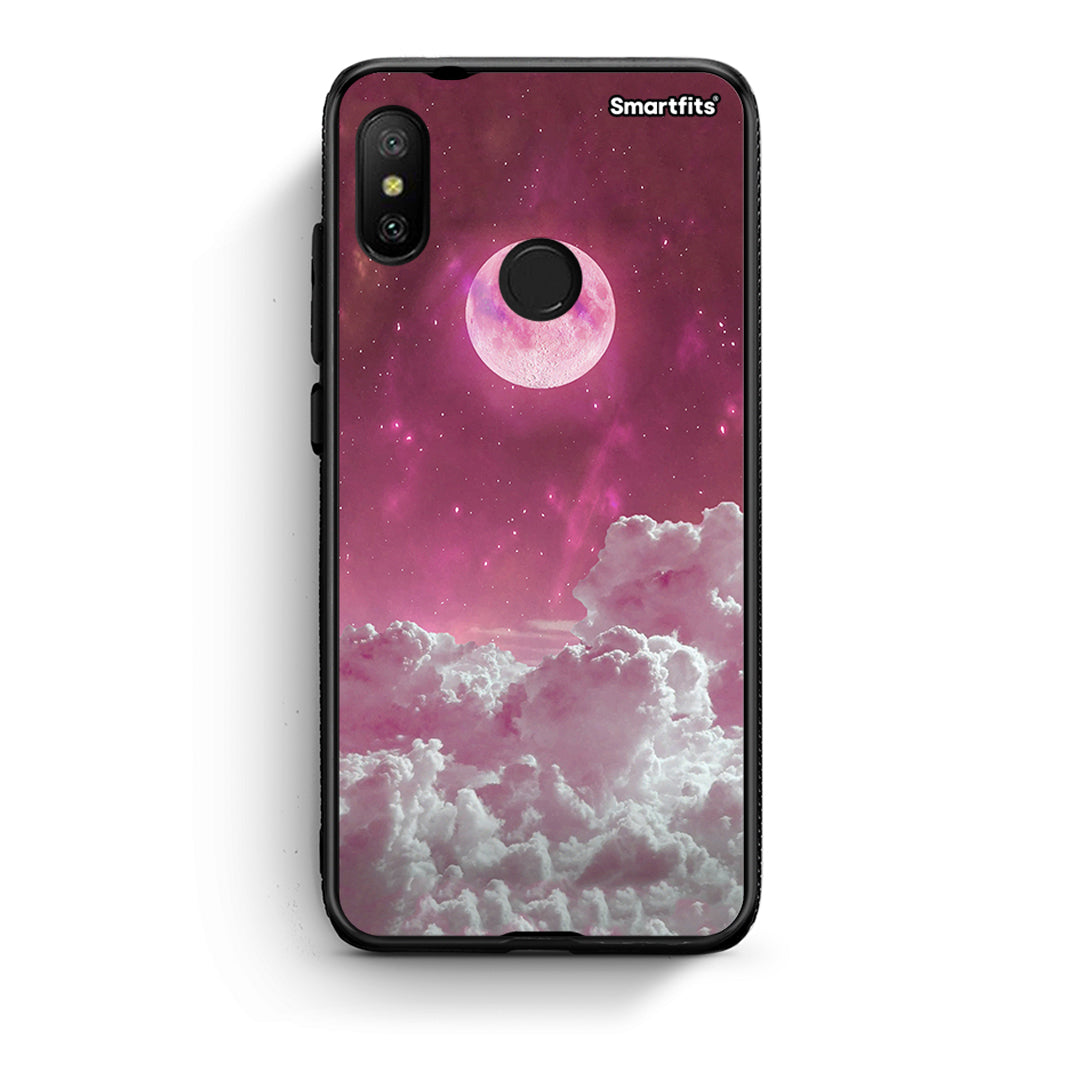 Xiaomi Mi A2 Lite Pink Moon Θήκη από τη Smartfits με σχέδιο στο πίσω μέρος και μαύρο περίβλημα | Smartphone case with colorful back and black bezels by Smartfits