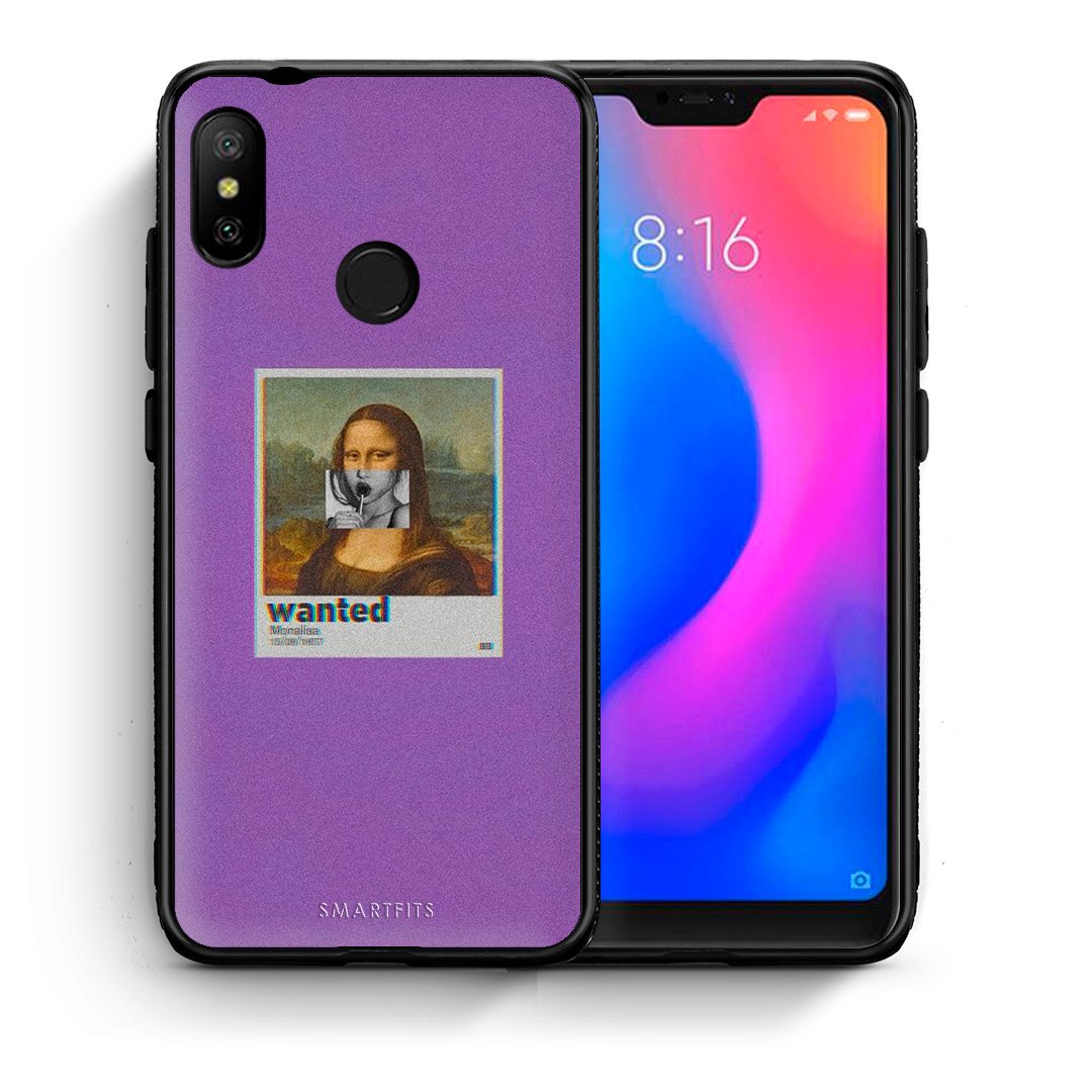 Θήκη Xiaomi Mi A2 Lite Monalisa Popart από τη Smartfits με σχέδιο στο πίσω μέρος και μαύρο περίβλημα | Xiaomi Mi A2 Lite Monalisa Popart case with colorful back and black bezels