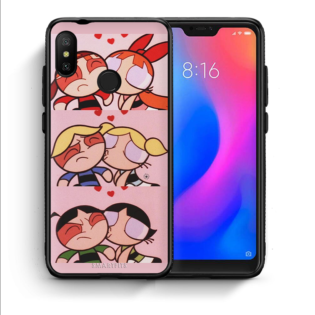 Θήκη Αγίου Βαλεντίνου Xiaomi Mi A2 Lite Puff Love από τη Smartfits με σχέδιο στο πίσω μέρος και μαύρο περίβλημα | Xiaomi Mi A2 Lite Puff Love case with colorful back and black bezels