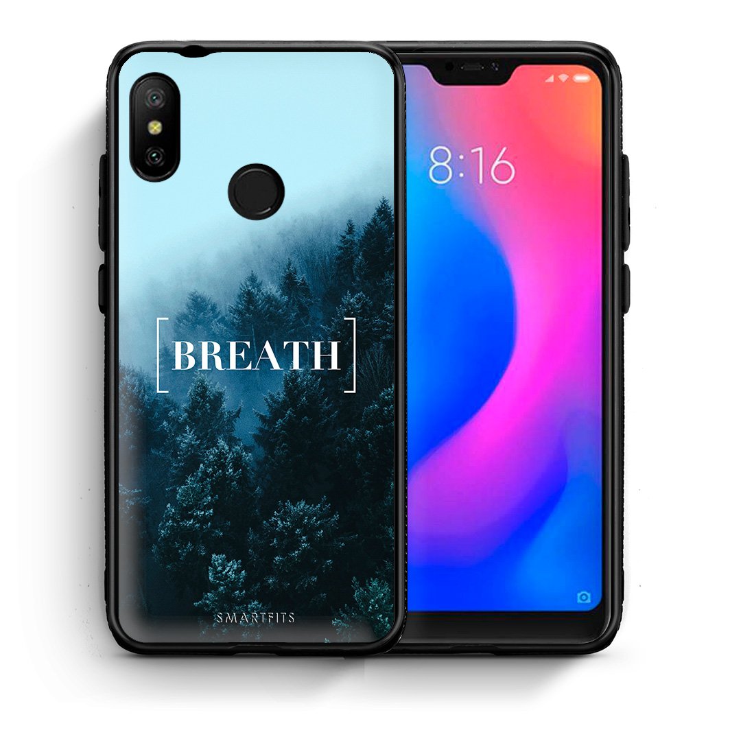 Θήκη Xiaomi Mi A2 Lite Breath Quote από τη Smartfits με σχέδιο στο πίσω μέρος και μαύρο περίβλημα | Xiaomi Mi A2 Lite Breath Quote case with colorful back and black bezels