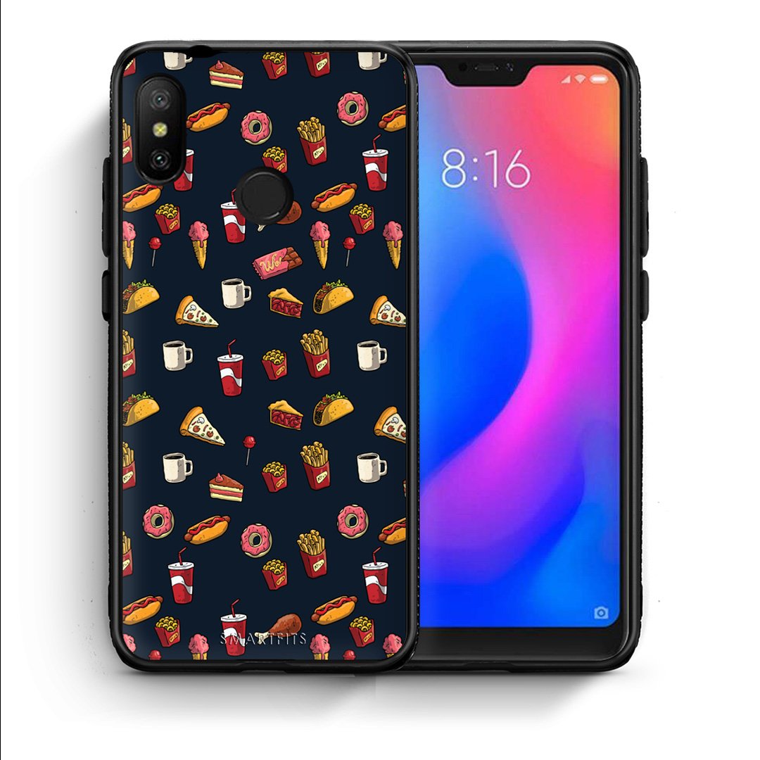 Θήκη Xiaomi Mi A2 Lite Hungry Random από τη Smartfits με σχέδιο στο πίσω μέρος και μαύρο περίβλημα | Xiaomi Mi A2 Lite Hungry Random case with colorful back and black bezels