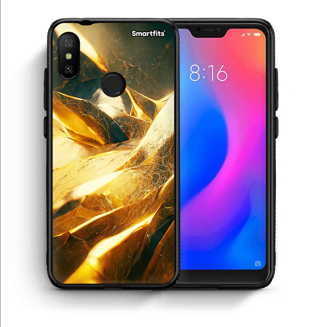 Θήκη Xiaomi Mi A2 Lite Real Gold από τη Smartfits με σχέδιο στο πίσω μέρος και μαύρο περίβλημα | Xiaomi Mi A2 Lite Real Gold case with colorful back and black bezels