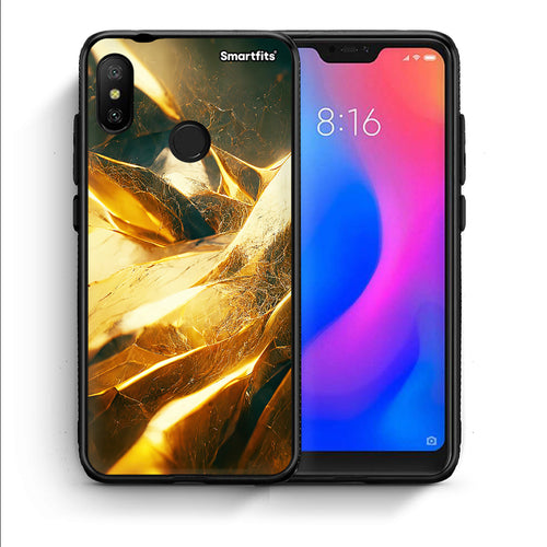 Θήκη Xiaomi Mi A2 Lite Real Gold από τη Smartfits με σχέδιο στο πίσω μέρος και μαύρο περίβλημα | Xiaomi Mi A2 Lite Real Gold case with colorful back and black bezels