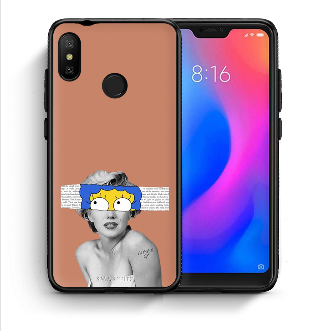 Θήκη Xiaomi Mi A2 Lite Sim Merilyn από τη Smartfits με σχέδιο στο πίσω μέρος και μαύρο περίβλημα | Xiaomi Mi A2 Lite Sim Merilyn case with colorful back and black bezels