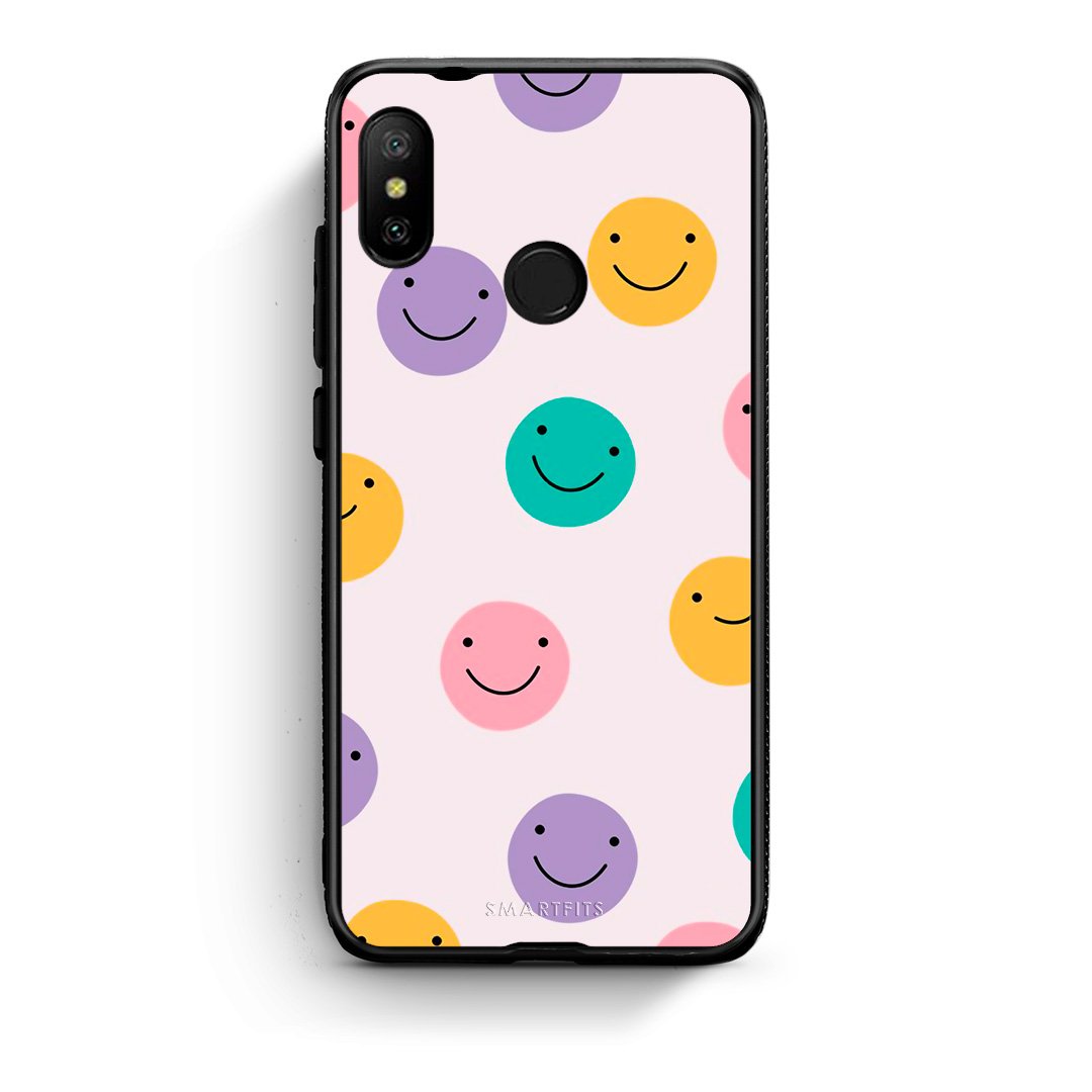 Xiaomi Mi A2 Lite Smiley Faces θήκη από τη Smartfits με σχέδιο στο πίσω μέρος και μαύρο περίβλημα | Smartphone case with colorful back and black bezels by Smartfits