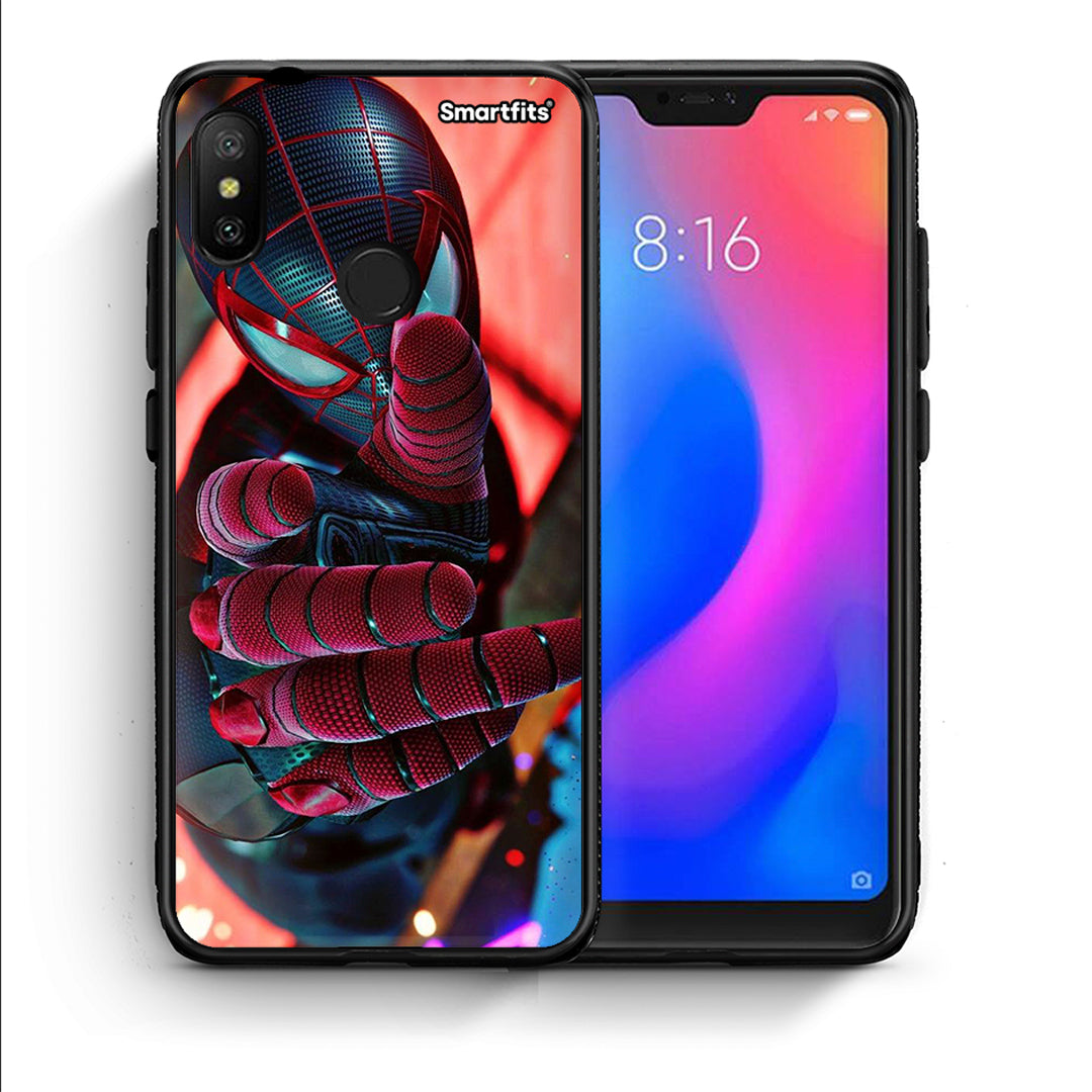 Θήκη Xiaomi Mi A2 Lite Spider Hand από τη Smartfits με σχέδιο στο πίσω μέρος και μαύρο περίβλημα | Xiaomi Mi A2 Lite Spider Hand case with colorful back and black bezels