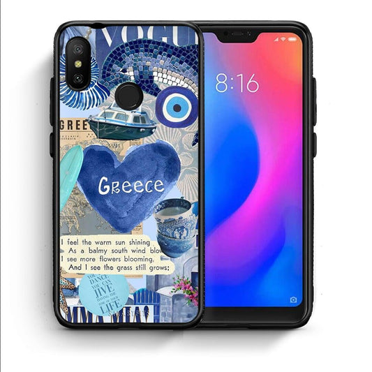 Θήκη Xiaomi Mi A2 Lite Summer In Greece από τη Smartfits με σχέδιο στο πίσω μέρος και μαύρο περίβλημα | Xiaomi Mi A2 Lite Summer In Greece case with colorful back and black bezels