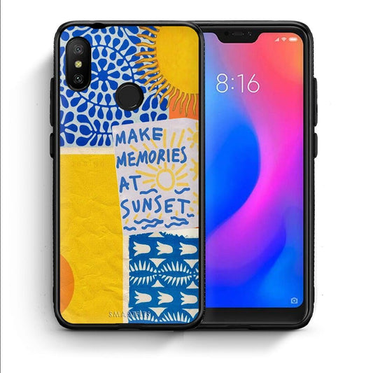 Θήκη Xiaomi Mi A2 Lite Sunset Memories από τη Smartfits με σχέδιο στο πίσω μέρος και μαύρο περίβλημα | Xiaomi Mi A2 Lite Sunset Memories case with colorful back and black bezels