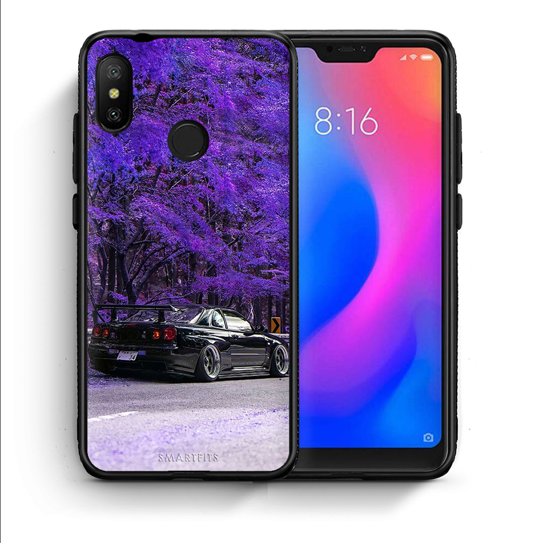 Θήκη Αγίου Βαλεντίνου Xiaomi Mi A2 Lite Super Car από τη Smartfits με σχέδιο στο πίσω μέρος και μαύρο περίβλημα | Xiaomi Mi A2 Lite Super Car case with colorful back and black bezels