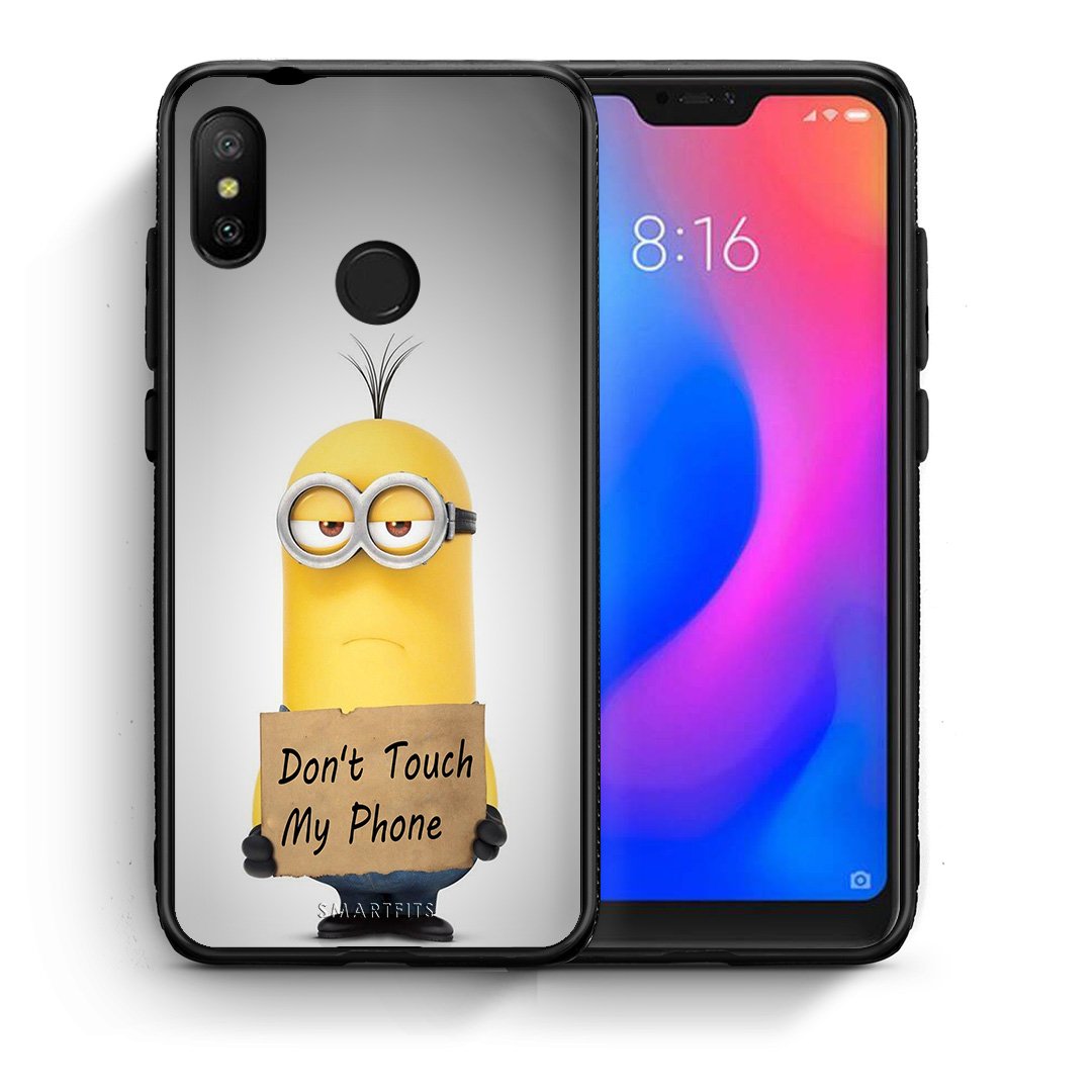 Θήκη Xiaomi Mi A2 Lite Minion Text από τη Smartfits με σχέδιο στο πίσω μέρος και μαύρο περίβλημα | Xiaomi Mi A2 Lite Minion Text case with colorful back and black bezels
