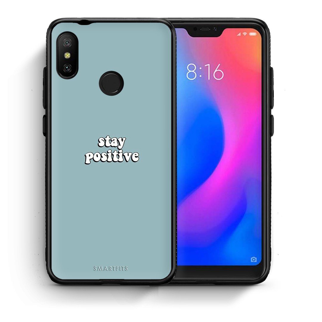 Θήκη Xiaomi Mi A2 Lite Positive Text από τη Smartfits με σχέδιο στο πίσω μέρος και μαύρο περίβλημα | Xiaomi Mi A2 Lite Positive Text case with colorful back and black bezels