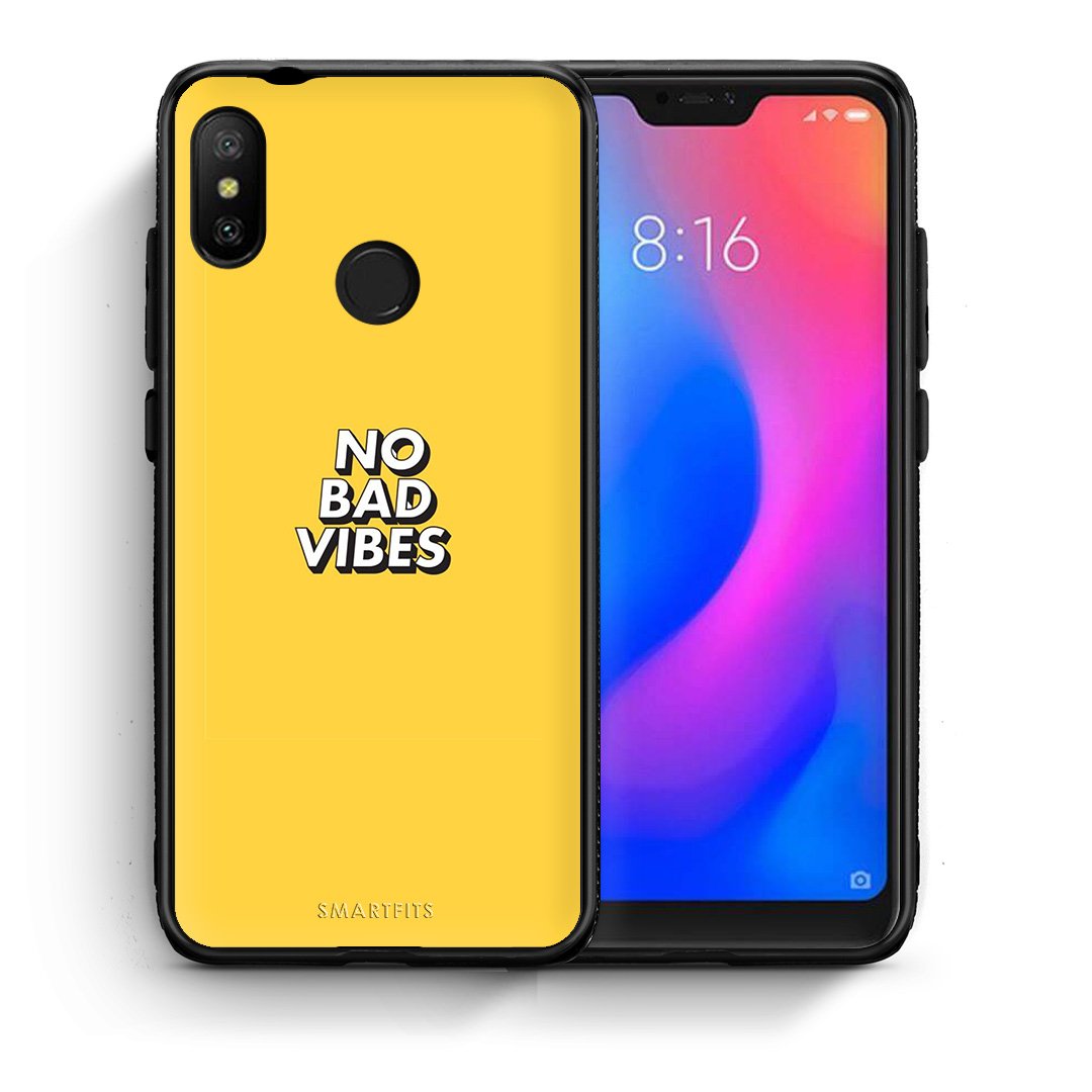 Θήκη Xiaomi Mi A2 Lite Vibes Text από τη Smartfits με σχέδιο στο πίσω μέρος και μαύρο περίβλημα | Xiaomi Mi A2 Lite Vibes Text case with colorful back and black bezels