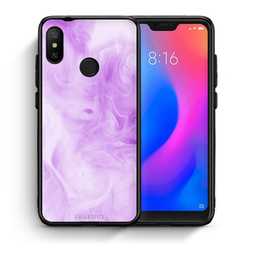 Θήκη Xiaomi Mi A2 Lite Lavender Watercolor από τη Smartfits με σχέδιο στο πίσω μέρος και μαύρο περίβλημα | Xiaomi Mi A2 Lite Lavender Watercolor case with colorful back and black bezels