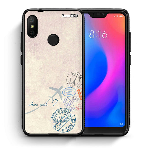 Θήκη Xiaomi Mi A2 Lite Where Next από τη Smartfits με σχέδιο στο πίσω μέρος και μαύρο περίβλημα | Xiaomi Mi A2 Lite Where Next case with colorful back and black bezels