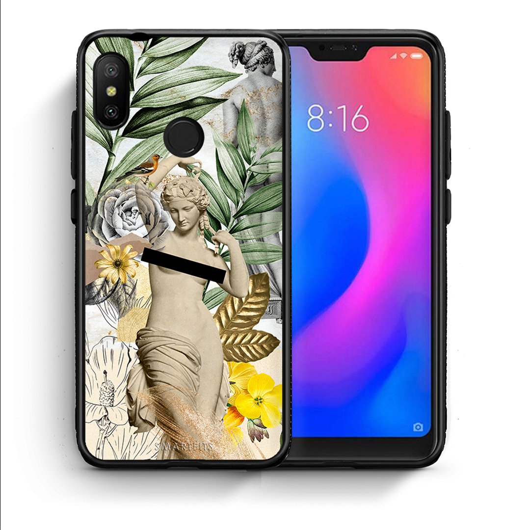Θήκη Xiaomi Mi A2 Lite Woman Statue από τη Smartfits με σχέδιο στο πίσω μέρος και μαύρο περίβλημα | Xiaomi Mi A2 Lite Woman Statue case with colorful back and black bezels