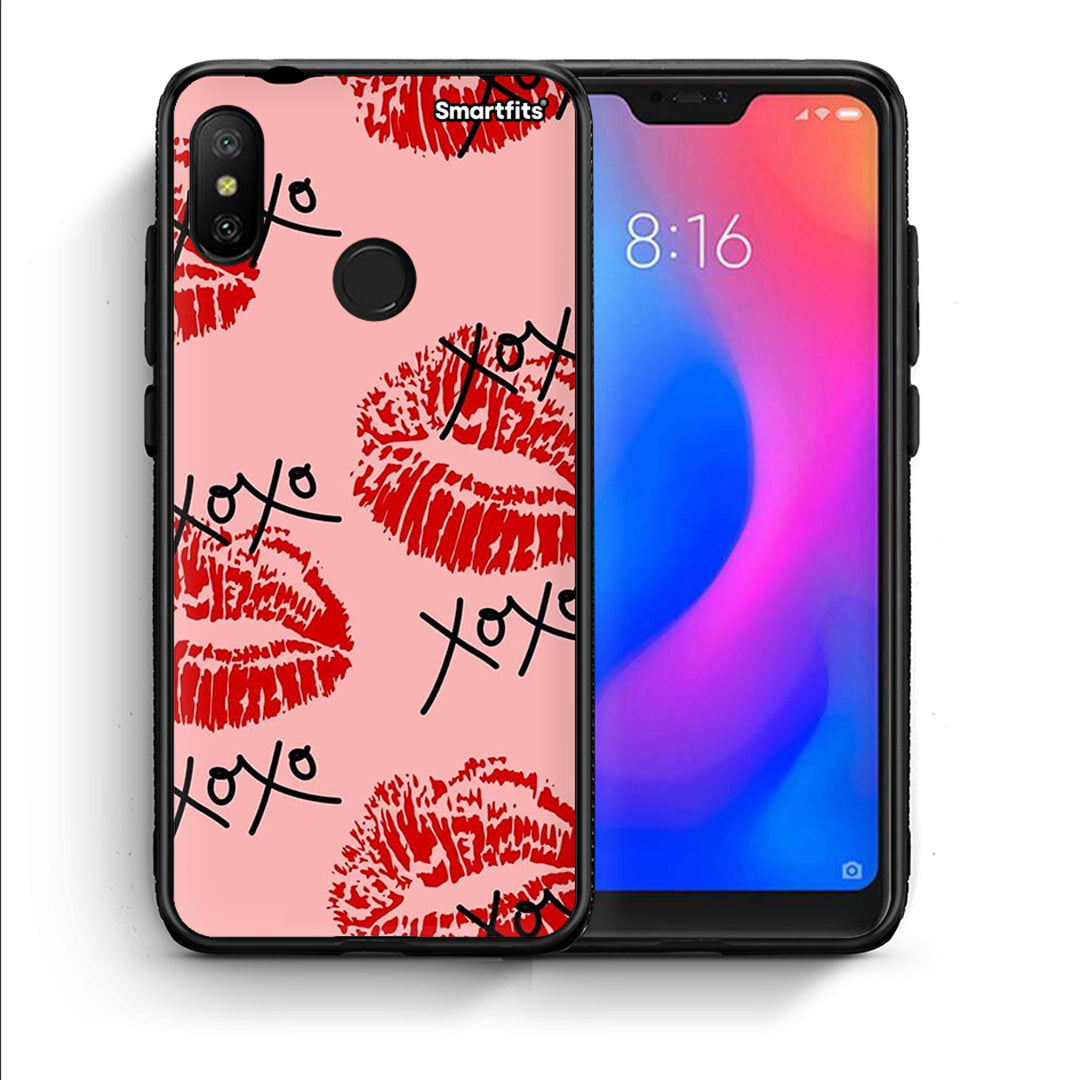 Θήκη Xiaomi Mi A2 Lite XOXO Lips από τη Smartfits με σχέδιο στο πίσω μέρος και μαύρο περίβλημα | Xiaomi Mi A2 Lite XOXO Lips case with colorful back and black bezels