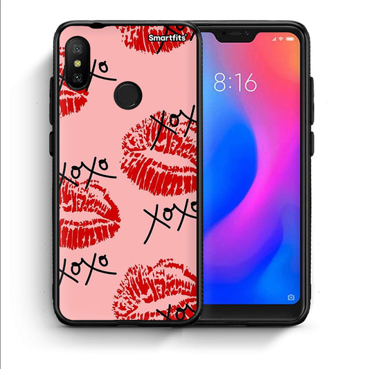 Θήκη Xiaomi Mi A2 Lite XOXO Lips από τη Smartfits με σχέδιο στο πίσω μέρος και μαύρο περίβλημα | Xiaomi Mi A2 Lite XOXO Lips case with colorful back and black bezels