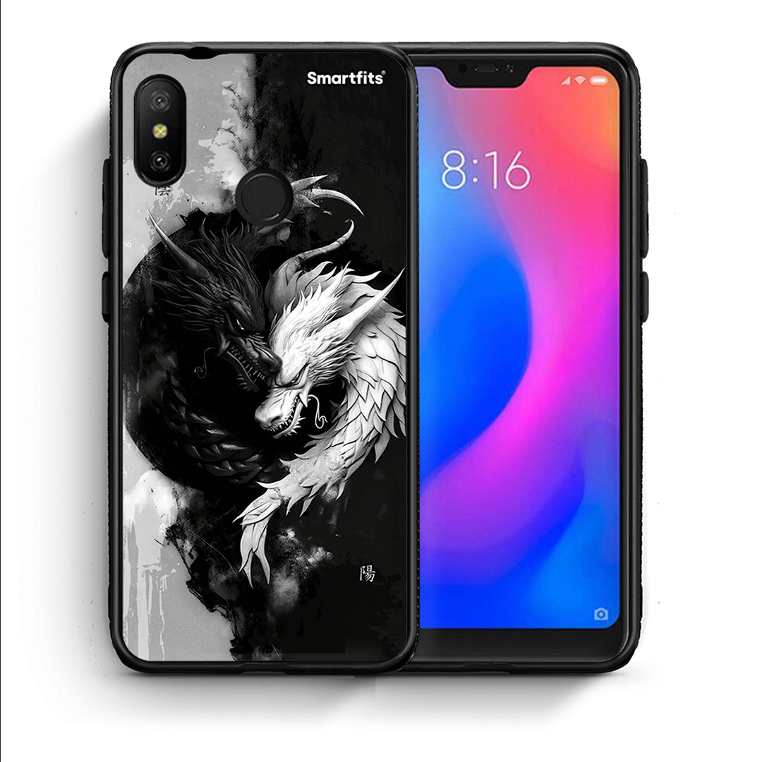 Θήκη Xiaomi Mi A2 Lite Yin Yang από τη Smartfits με σχέδιο στο πίσω μέρος και μαύρο περίβλημα | Xiaomi Mi A2 Lite Yin Yang case with colorful back and black bezels