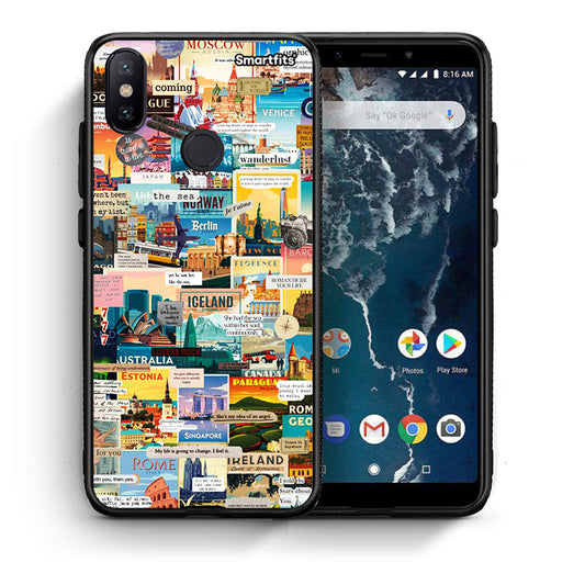 Θήκη Xiaomi Mi A2 Live To Travel από τη Smartfits με σχέδιο στο πίσω μέρος και μαύρο περίβλημα | Xiaomi Mi A2 Live To Travel case with colorful back and black bezels