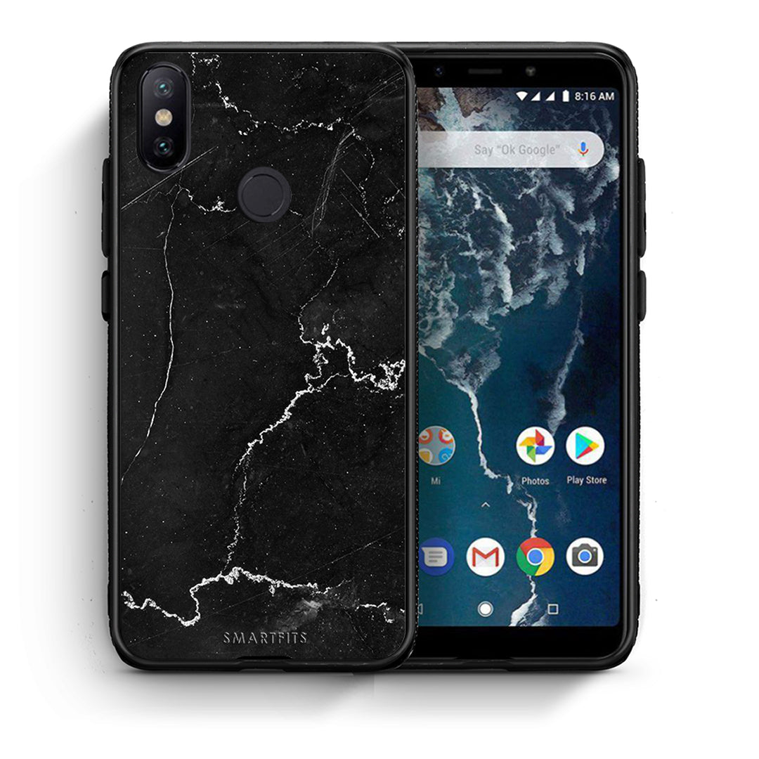 Θήκη Xiaomi Mi A2 Marble Black από τη Smartfits με σχέδιο στο πίσω μέρος και μαύρο περίβλημα | Xiaomi Mi A2 Marble Black case with colorful back and black bezels