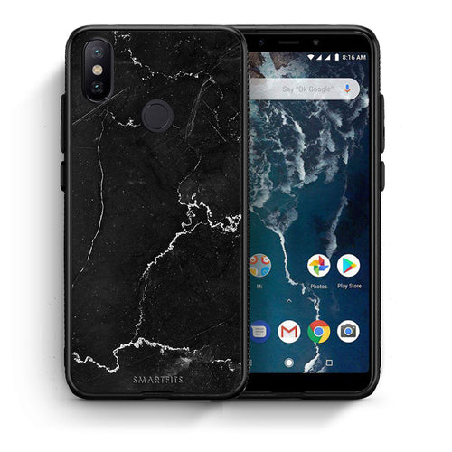 Θήκη Xiaomi Mi A2 Marble Black από τη Smartfits με σχέδιο στο πίσω μέρος και μαύρο περίβλημα | Xiaomi Mi A2 Marble Black case with colorful back and black bezels