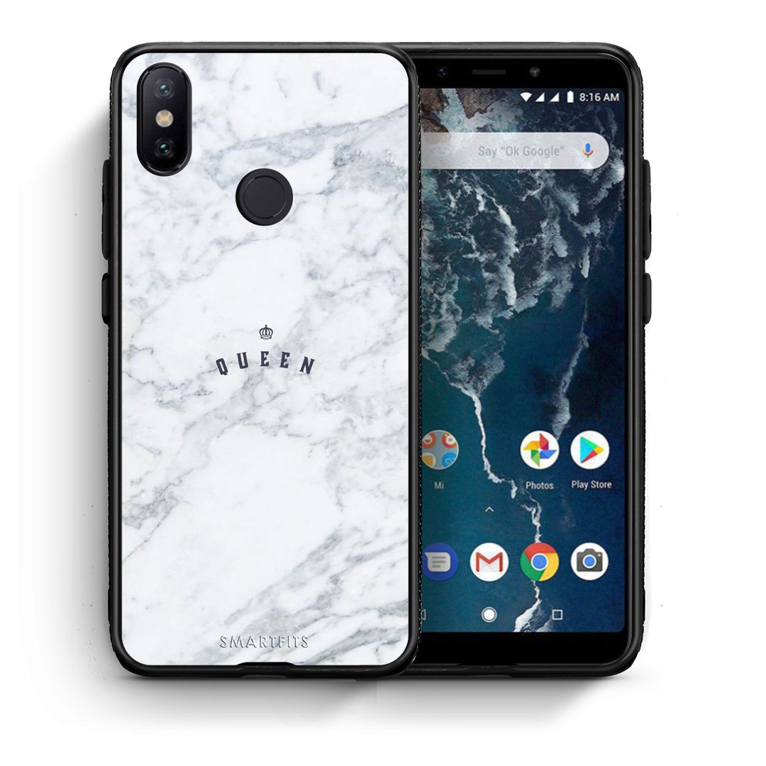 Θήκη Xiaomi Mi A2 Queen Marble από τη Smartfits με σχέδιο στο πίσω μέρος και μαύρο περίβλημα | Xiaomi Mi A2 Queen Marble case with colorful back and black bezels