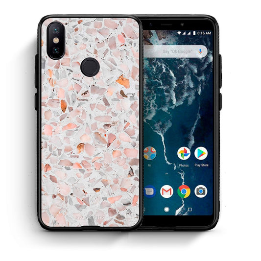 Θήκη Xiaomi Mi A2 Marble Terrazzo από τη Smartfits με σχέδιο στο πίσω μέρος και μαύρο περίβλημα | Xiaomi Mi A2 Marble Terrazzo case with colorful back and black bezels