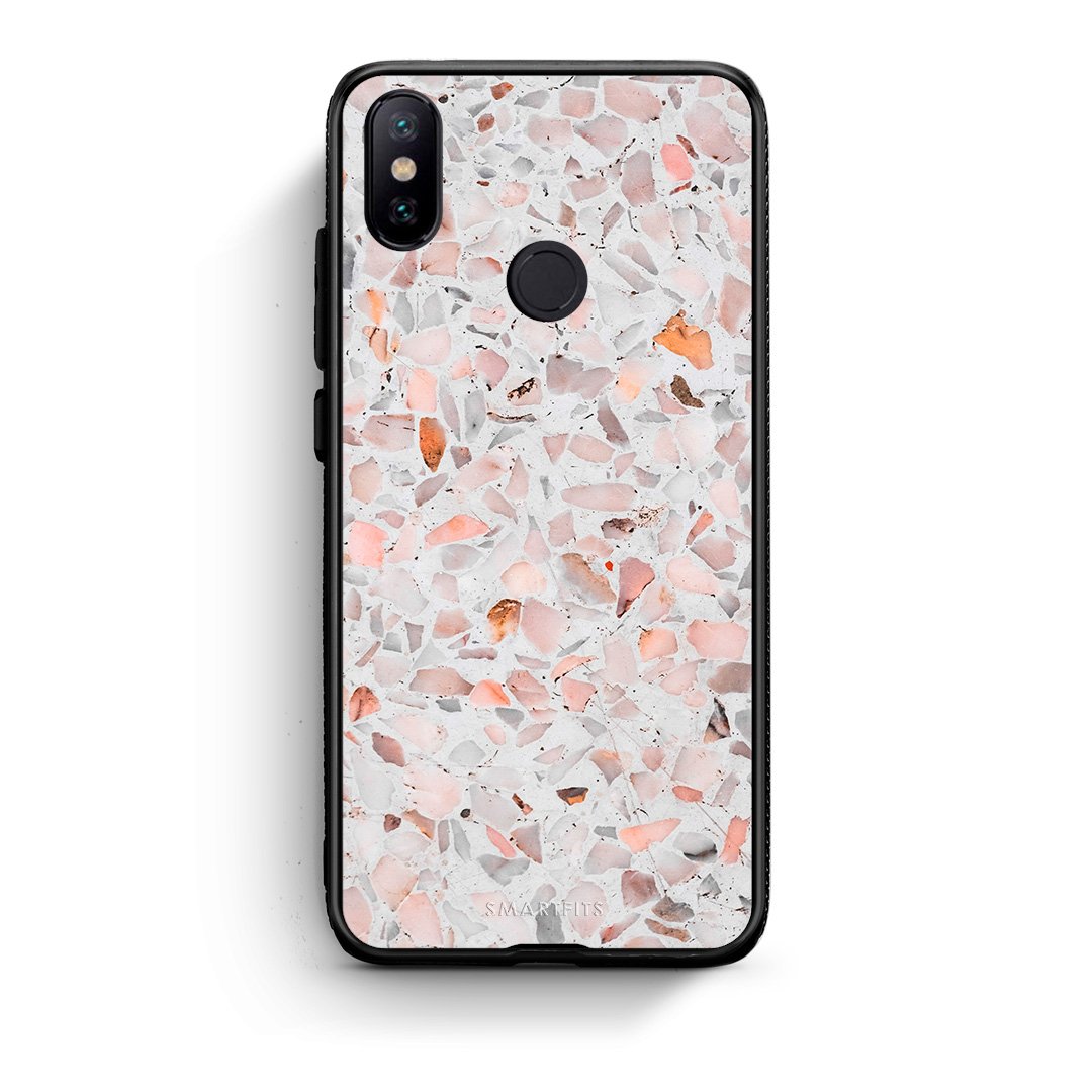 Xiaomi Mi A2 Marble Terrazzo θήκη από τη Smartfits με σχέδιο στο πίσω μέρος και μαύρο περίβλημα | Smartphone case with colorful back and black bezels by Smartfits