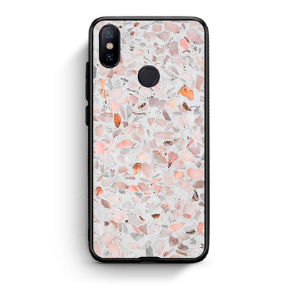 Xiaomi Mi A2 Marble Terrazzo θήκη από τη Smartfits με σχέδιο στο πίσω μέρος και μαύρο περίβλημα | Smartphone case with colorful back and black bezels by Smartfits