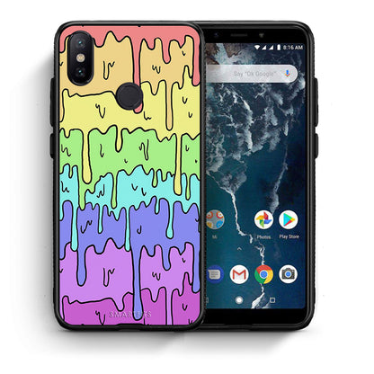 Θήκη Xiaomi Mi A2 Melting Rainbow από τη Smartfits με σχέδιο στο πίσω μέρος και μαύρο περίβλημα | Xiaomi Mi A2 Melting Rainbow case with colorful back and black bezels