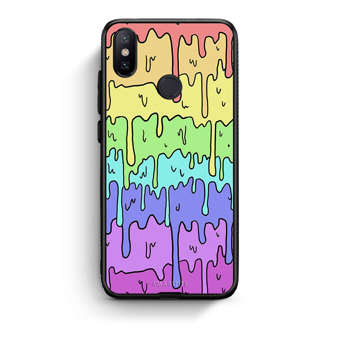 Xiaomi Mi A2 Melting Rainbow θήκη από τη Smartfits με σχέδιο στο πίσω μέρος και μαύρο περίβλημα | Smartphone case with colorful back and black bezels by Smartfits