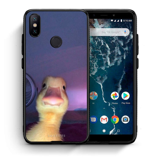 Θήκη Xiaomi Mi A2 Meme Duck από τη Smartfits με σχέδιο στο πίσω μέρος και μαύρο περίβλημα | Xiaomi Mi A2 Meme Duck case with colorful back and black bezels