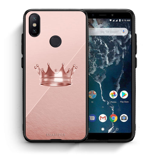 Θήκη Xiaomi Mi A2 Crown Minimal από τη Smartfits με σχέδιο στο πίσω μέρος και μαύρο περίβλημα | Xiaomi Mi A2 Crown Minimal case with colorful back and black bezels