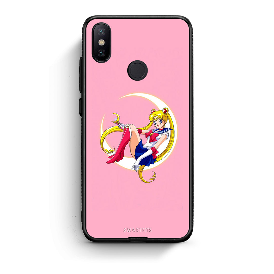 Xiaomi Mi A2 Moon Girl θήκη από τη Smartfits με σχέδιο στο πίσω μέρος και μαύρο περίβλημα | Smartphone case with colorful back and black bezels by Smartfits