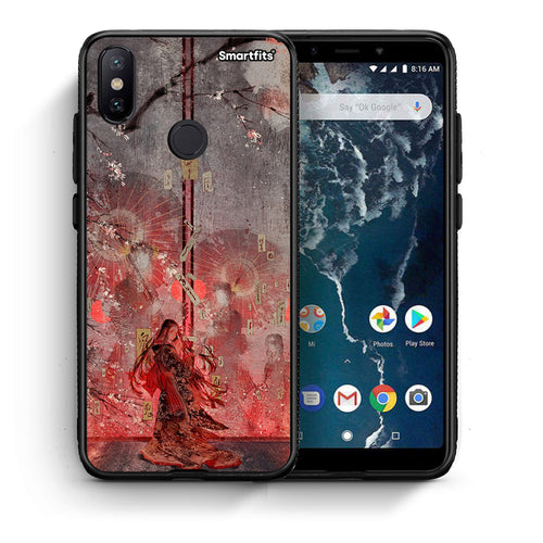 Θήκη Xiaomi Mi A2 Nezuko Kamado από τη Smartfits με σχέδιο στο πίσω μέρος και μαύρο περίβλημα | Xiaomi Mi A2 Nezuko Kamado case with colorful back and black bezels
