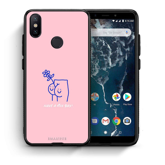 Θήκη Xiaomi Mi A2 Nice Day από τη Smartfits με σχέδιο στο πίσω μέρος και μαύρο περίβλημα | Xiaomi Mi A2 Nice Day case with colorful back and black bezels