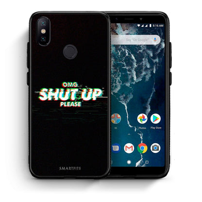 Θήκη Xiaomi Mi A2 OMG ShutUp από τη Smartfits με σχέδιο στο πίσω μέρος και μαύρο περίβλημα | Xiaomi Mi A2 OMG ShutUp case with colorful back and black bezels