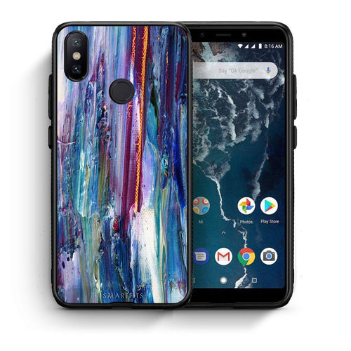 Θήκη Xiaomi Mi A2 Winter Paint από τη Smartfits με σχέδιο στο πίσω μέρος και μαύρο περίβλημα | Xiaomi Mi A2 Winter Paint case with colorful back and black bezels