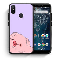 Thumbnail for Θήκη Αγίου Βαλεντίνου Xiaomi Mi A2 Pig Love 2 από τη Smartfits με σχέδιο στο πίσω μέρος και μαύρο περίβλημα | Xiaomi Mi A2 Pig Love 2 case with colorful back and black bezels