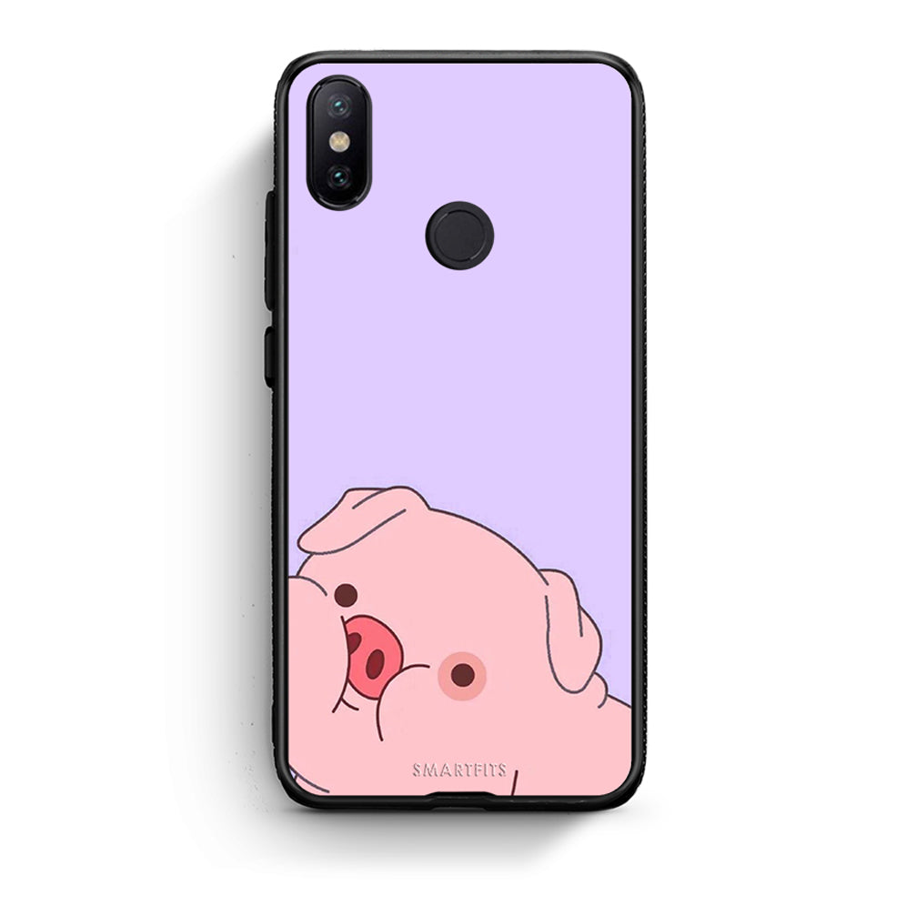 Xiaomi Mi A2 Pig Love 2 Θήκη Αγίου Βαλεντίνου από τη Smartfits με σχέδιο στο πίσω μέρος και μαύρο περίβλημα | Smartphone case with colorful back and black bezels by Smartfits