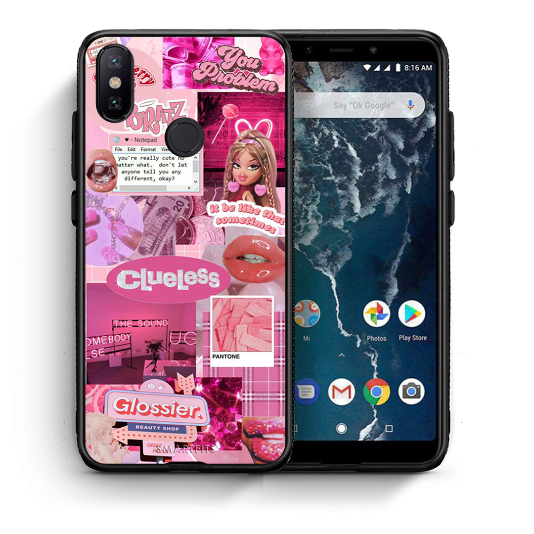 Θήκη Αγίου Βαλεντίνου Xiaomi Mi A2 Pink Love από τη Smartfits με σχέδιο στο πίσω μέρος και μαύρο περίβλημα | Xiaomi Mi A2 Pink Love case with colorful back and black bezels