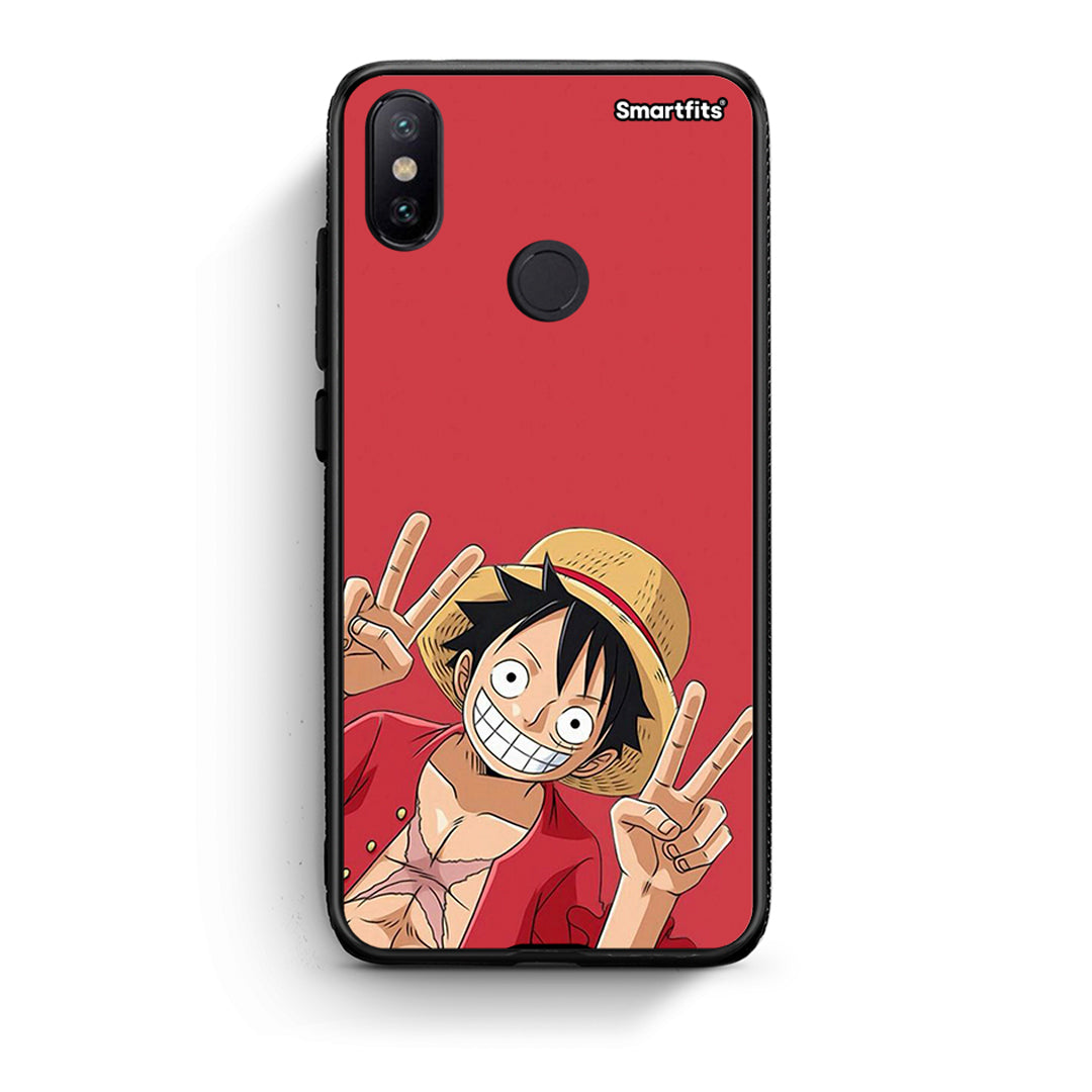 Xiaomi Mi A2 Pirate Luffy Θήκη από τη Smartfits με σχέδιο στο πίσω μέρος και μαύρο περίβλημα | Smartphone case with colorful back and black bezels by Smartfits