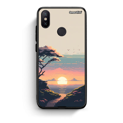 Xiaomi Mi A2 Pixel Sunset Θήκη από τη Smartfits με σχέδιο στο πίσω μέρος και μαύρο περίβλημα | Smartphone case with colorful back and black bezels by Smartfits