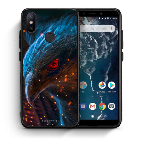 Θήκη Xiaomi Mi A2 Eagle PopArt από τη Smartfits με σχέδιο στο πίσω μέρος και μαύρο περίβλημα | Xiaomi Mi A2 Eagle PopArt case with colorful back and black bezels