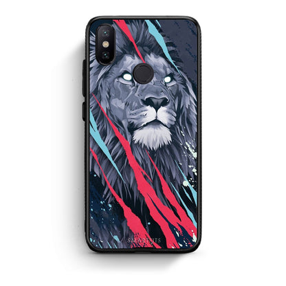 4 - Xiaomi Mi A2 Lion Designer PopArt case, cover, bumper